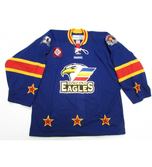 Custom ECHL 2013 Colorado Eagles All Star Hockey Jersey Blue